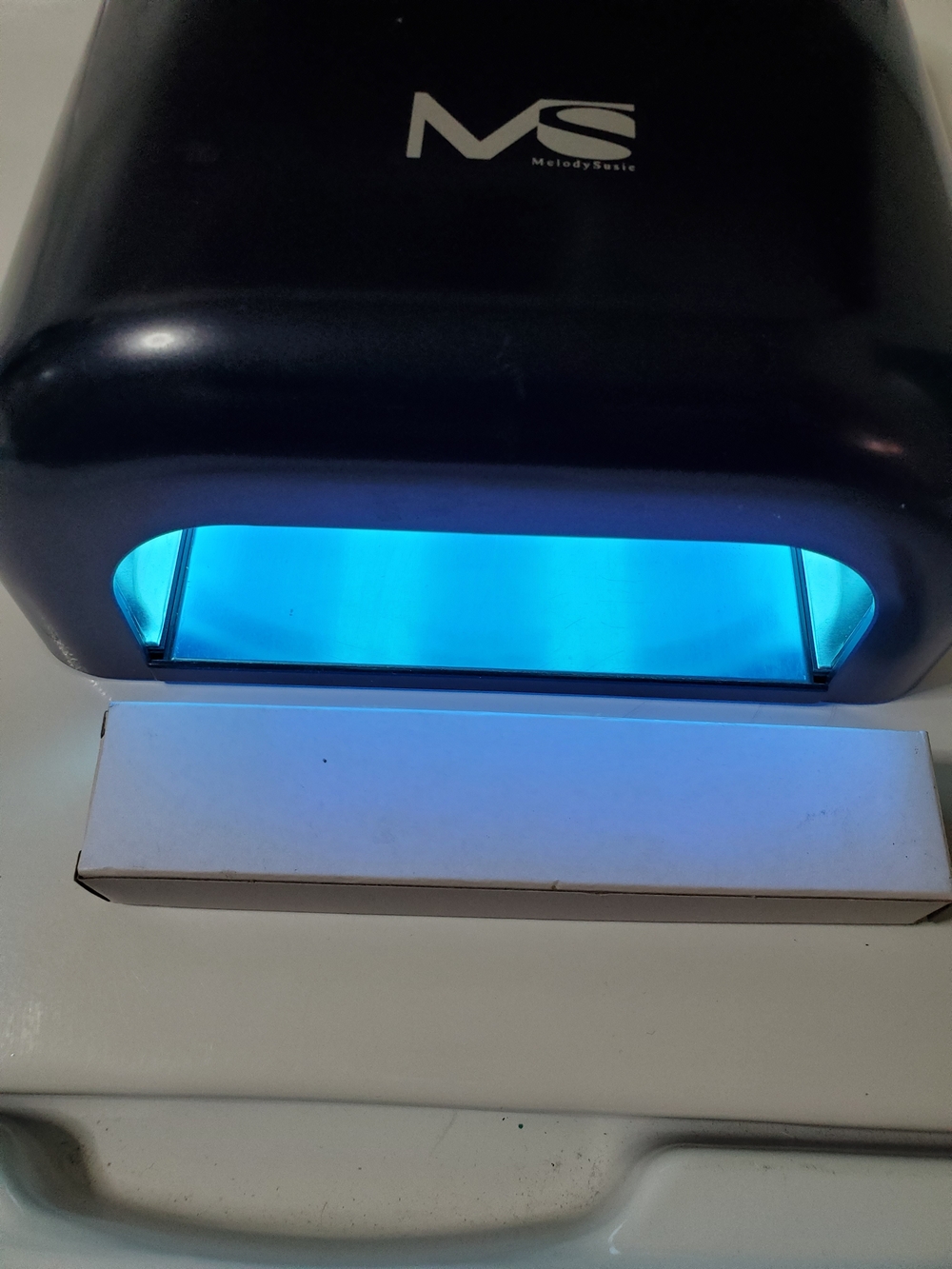 MS UV Nail Lamp in Black with Blue Light 36watts Extra Bulb